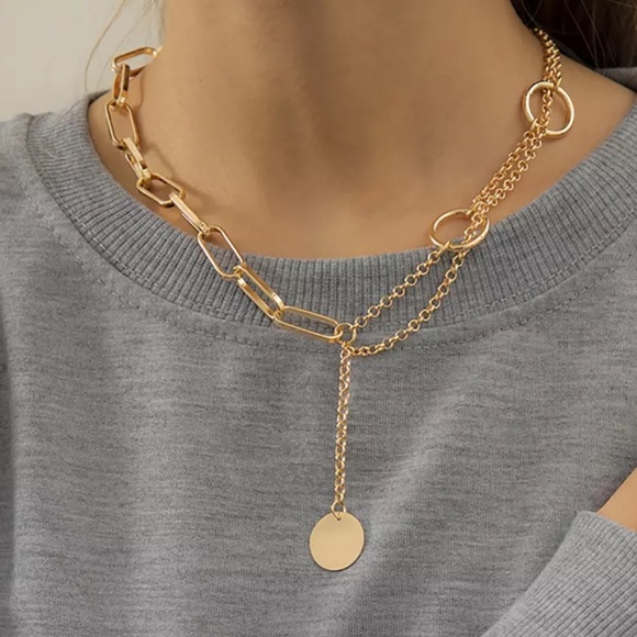 NEW 18K LONG TASSEL PUNK NECKLACE - Picture 2 of 7